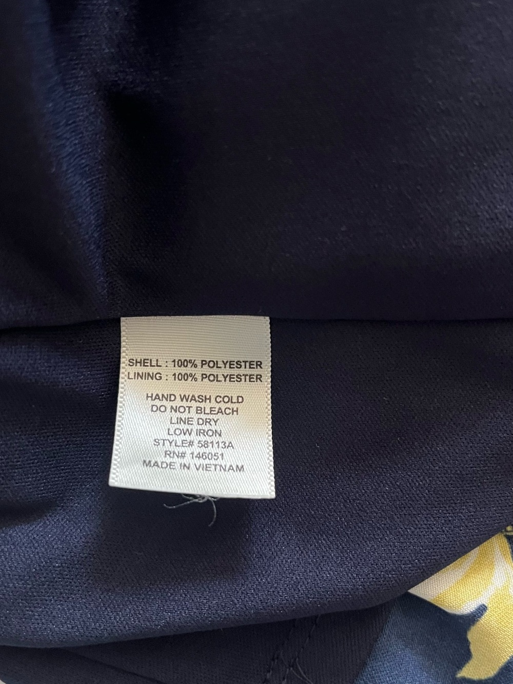 Monteau Navy Blue Top with Printed Accent - Picture 6 of 6